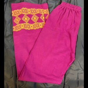 Women Tejas Hosiery Plazo Pink Summer Pant Free Size